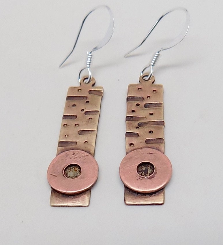 steampunk Ohrringe Aus Gemischten Metallen Industrie Schmuck von slotzkin