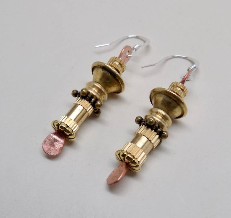 steampunk Ohrringe Mixed Metal Patina Schmuck von slotzkin