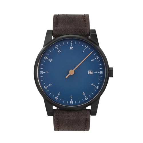 slow Solar 02 - Dark Brown Band, Anthracite Case, Blue Dial von slow