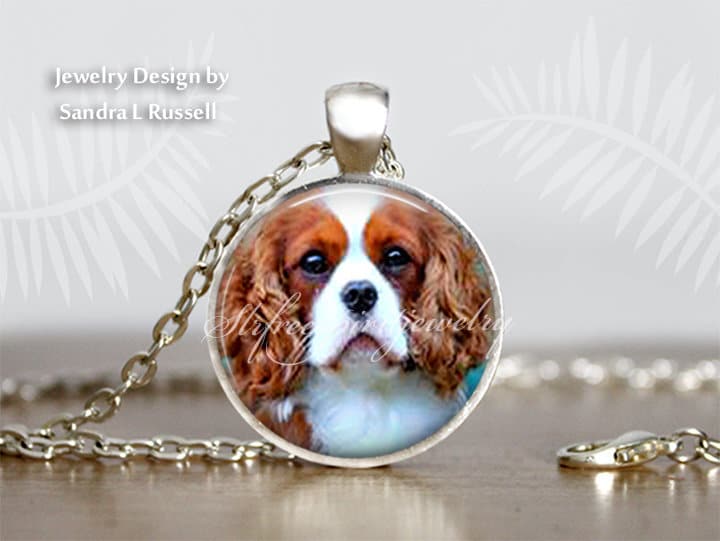 König Charles Spaniel Halskette, Blenheim, Tri Color King Schmuck, Silber Foto-Bild-Schmuck, Hund Geschenk von slrfreespiritjewelry