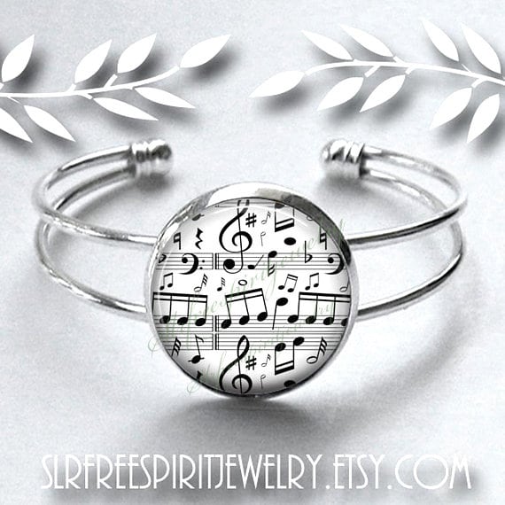 Musik Noten Ohrringe, Musiksymbole, Noten, Student Geschenk, Klaviermusik, Foto-Bild-Schmuck, Trebel Clef, Linien, Schwarz Und Weiß von slrfreespiritjewelry