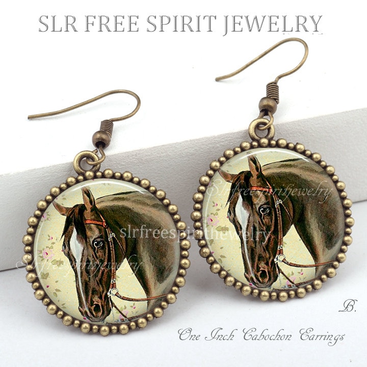 Pferd Ohrringe, Braun Foto Bild Schmuck, Ein Zoll Baumeln Geschenk Für Frau, Reiter, Reit-Schmuck, Pferd-Geschenk Pferd Ohrringe, Braun Foto Bild Schmuck, Ein Zoll Baumeln Geschenk Für Frau, Reiter, Reit-Schmuck, Pferd-Geschenk von slrfreespiritjewelry