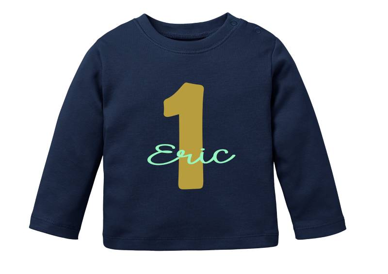 Baby Geburtstagsshirt Mit Großer Zahl Für Den Ersten Und Zweiten Geburtstag Langen Ärmeln von smartbabiesDE