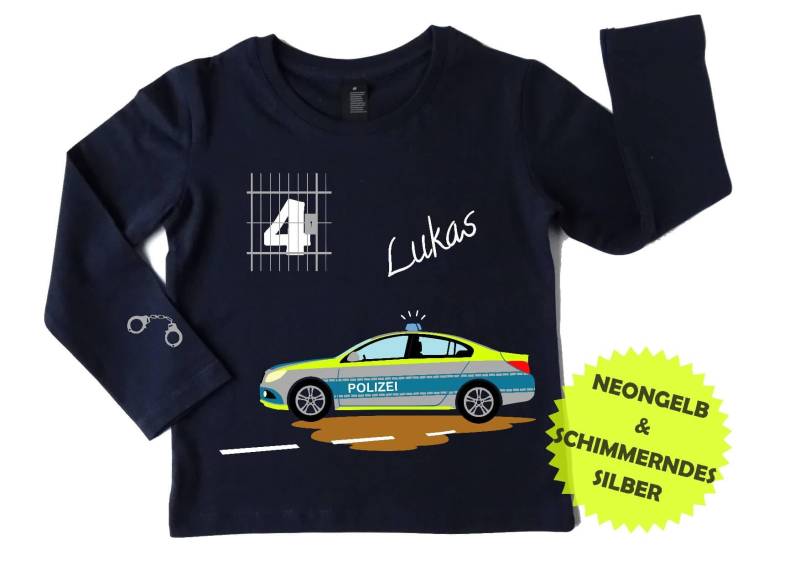 Geburtstagsshirt Für Den Kinder-Polizei-Geburtstag Mit Tollem Polizeiauto von smartbabiesDE