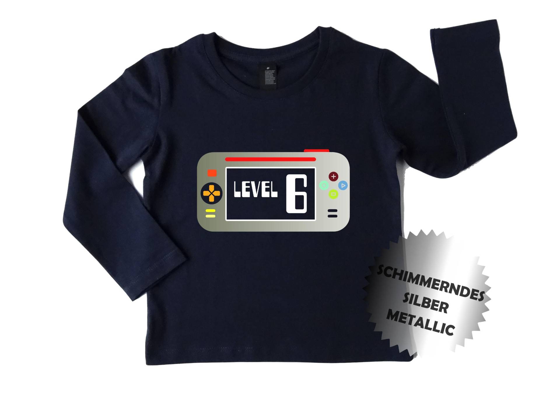 Geburtstagsshirt Spielkonsole Für Kleine Gamer, Langarm von smartbabiesDE
