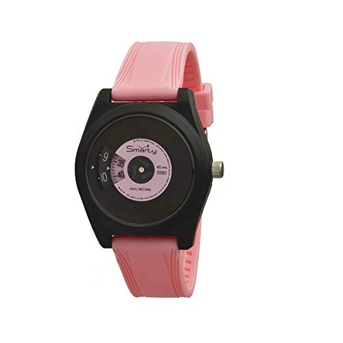 SMARTY VINYL Unisex-Armbanduhr aus Silikon rosa und schwarz SW045D01 von smarty