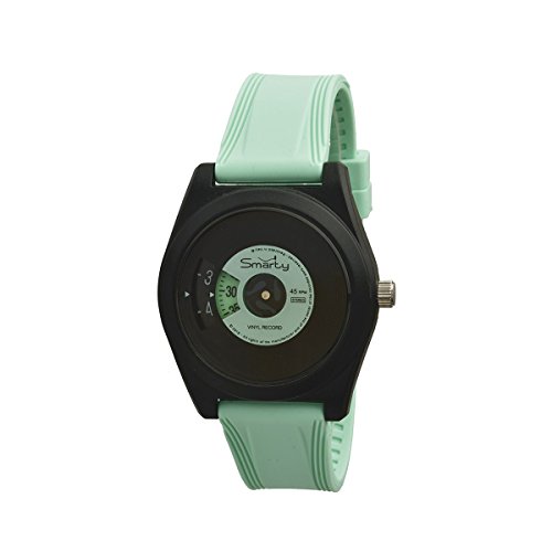 Unisex-Armbanduhr SMARTY VINYL aus Silikon Grün und Schwarz SW045D09 von SMARTY