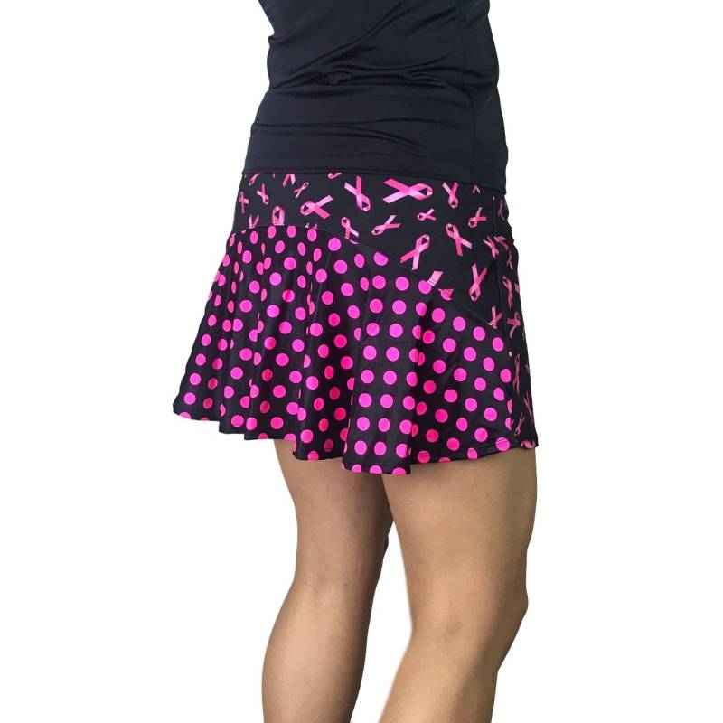 Rosa Band Brustkrebs Bewusstsein Mit Polka Dots Athletic Flatter Golf, Laufen, Tennis Skort Taschen - Golfrock Rosa Band Brustkrebs Bewusstsein Mit Polka Dots Athletic Flatter Golf, Laufen, Tennis Skort Taschen - Golfrock von smashdandy