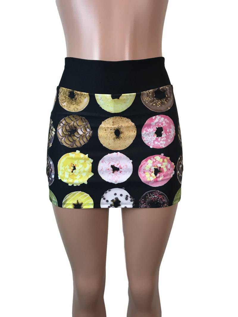 Sale - Nur Für Large Donut Print Sportlich Schmaler Rock Mit Eingebauter Kompression Shorts Und Tasche- Tennisrock, Golf Rock, Laufrock Sale - Nur Für Large Donut Print Sportlich Schmaler Rock Mit Eingebauter Kompression Shorts Und Tasche- Tennisrock, Golf Rock, Laufrock von smashdandy