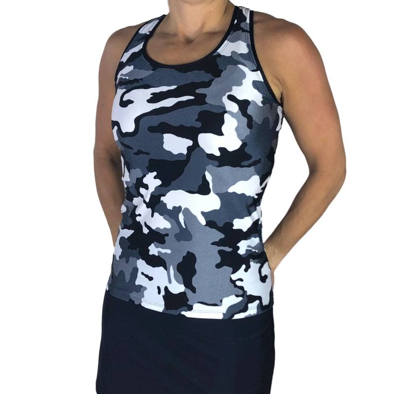 Tarnen Sie, Schwarz & Weiß Sportliche Tank, Golf-Shirt, Tennis-Shirt, Running Shirt Oder Top, Yoga Top Tarnen Sie, Schwarz & Weiß Sportliche Tank, Golf-Shirt, Tennis-Shirt, Running Shirt Oder Top, Yoga Top von smashdandy