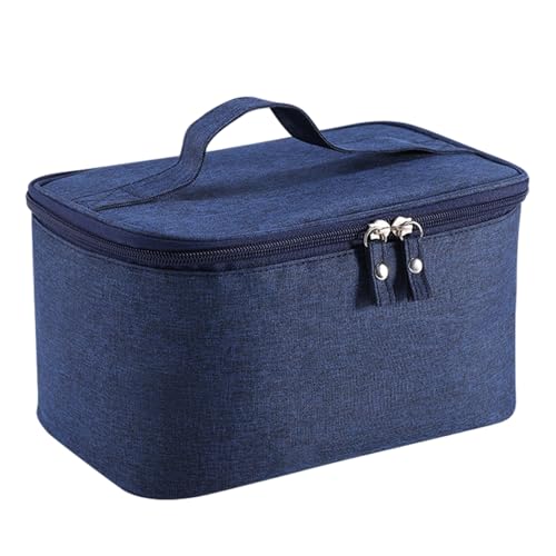 Kosmetiktasche, große Kapazität, wasserdicht, Kulturbeutel, tragbar, Reise-Make-up-Organizer mit doppeltem Reißverschluss, für Damen und Herren, marineblau von smbcgdm