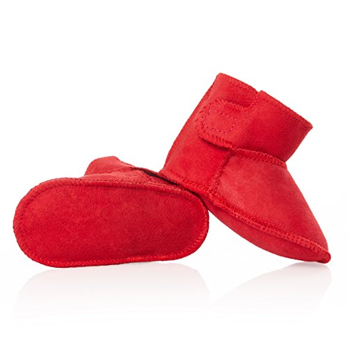 Premium smileBaby Lammfellschuhe Babyschuhe- Gr. 23 EU / Large, Rot von smileBaby