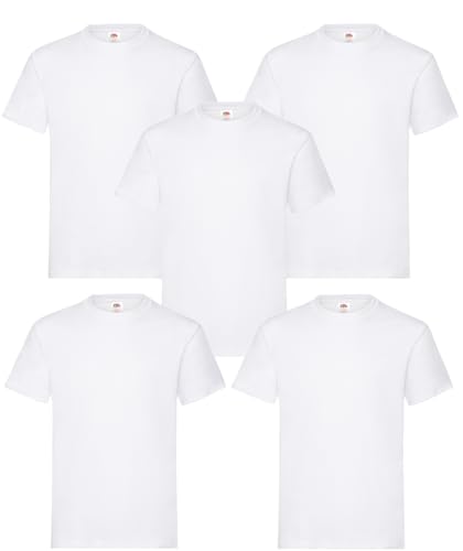 Valueweight Herren T-Shirt 5er-Pack, Weiss Große: 3XL von smilo & bron