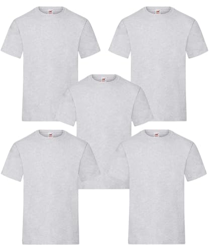 Valueweight Herren T-Shirt 5er-Pck_ Heather Grey Gr.: XL von smilo & bron