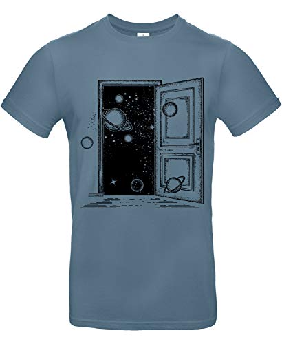 smilo & bron Herren T-Shirt, Tür zum Universum Blau Stone Blue M von smilo & bron