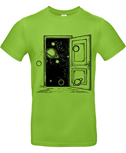 smilo & bron Herren T-Shirt, Tür zum Universum Grün Orchid Green 3XL von smilo & bron