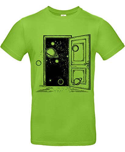 smilo & bron Herren T-Shirt, Tür zum Universum Grün Orchid Green M von smilo & bron