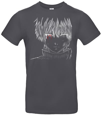 smilo & bron Herren T-Shirt mit Motiv_Anime Manga Figur Dark Grey M von smilo & bron