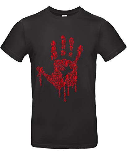 smilo & bron Herren T-Shirt mit Motiv Hand of Zombies Bedruckt Schwarz Black M von smilo & bron