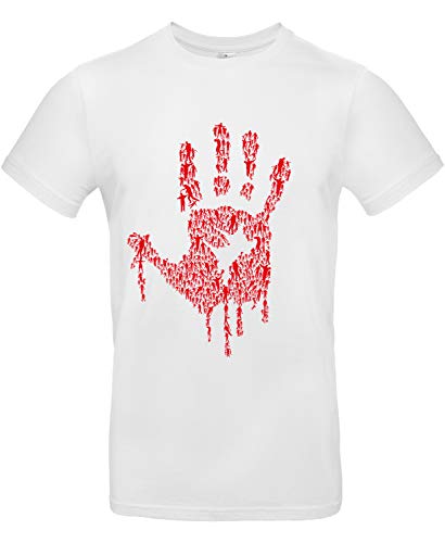 smilo & bron Herren T-Shirt mit Motiv Hand of Zombies Bedruckt Weiß White XL von smilo & bron