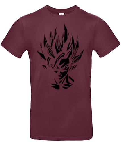 smilo & bron Herren T-Shirt mit Motiv Japanese Anime Hero Bedruckt_ Burgundy L von smilo & bron