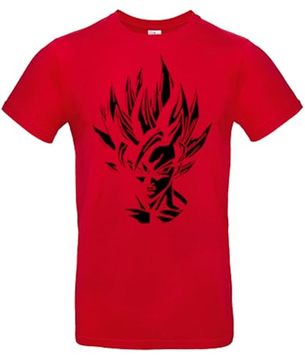 smilo & bron Herren T-Shirt mit Motiv Japanese Anime Hero Bedruckt_ Red 3XL von smilo & bron