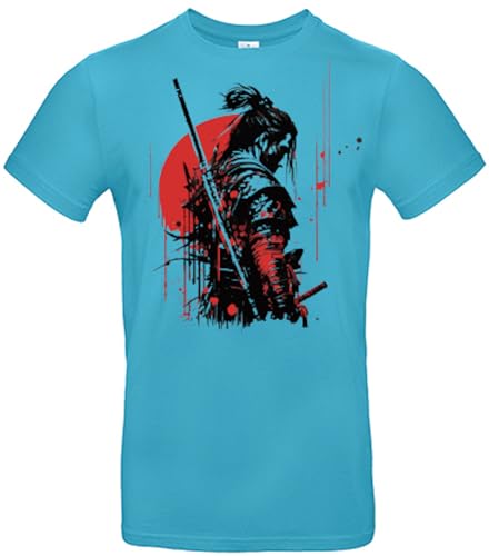 smilo & bron Herren T-Shirt mit Motiv_ Japanische Samurai mit Schwert Swimming Pool M von smilo & bron