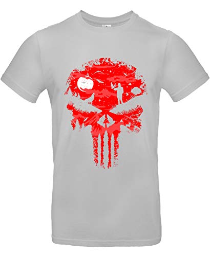 smilo & bron Herren T-Shirt mit Motiv Stand and Bleed Bedruckt Grau Pacific Grey XXL von smilo & bron