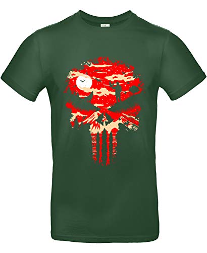 smilo & bron Herren T-Shirt mit Motiv Stand and Bleed Bedruckt Grün Bottle Green L von smilo & bron