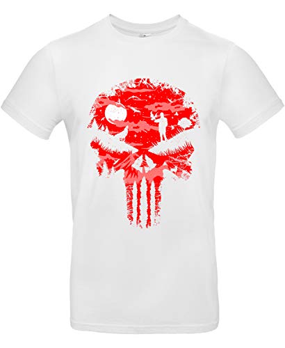 smilo & bron Herren T-Shirt mit Motiv Stand and Bleed Bedruckt Weiß White 5XL von smilo & bron