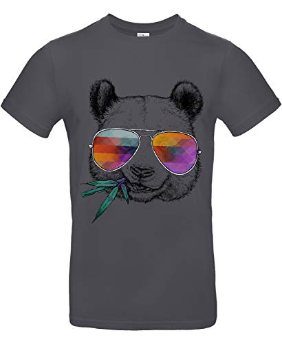smilo & bron Unisex T-Shirt, Rundhals, Medium Fit, 100% Baumwolle, Cool Panda Motiv Aufdruck Grau Dark Grey M smilo & bron Unisex T-Shirt, Rundhals, Medium Fit, 100% Baumwolle, Cool Panda Motiv Aufdruck Grau Dark Grey M von smilo & bron