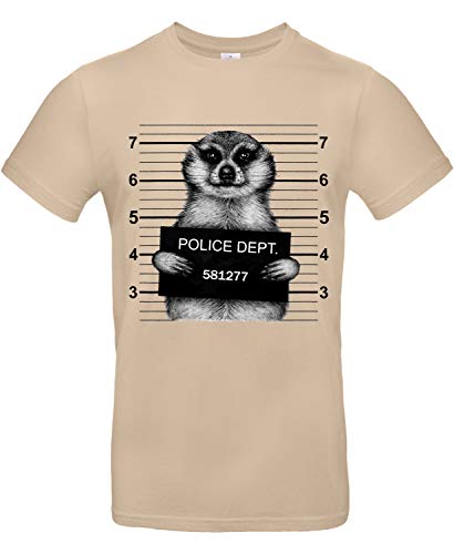 smilo & bron Unisex T-Shirt, Rundhals, Medium Fit, 100% Baumwolle, Unter Verdacht Motiv Aufdruck Braun Sand 3XL von smilo & bron
