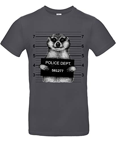 smilo & bron Unisex T-Shirt, Rundhals, Medium Fit, 100% Baumwolle, Unter Verdacht Motiv Aufdruck Grau Dark Grey L von smilo & bron