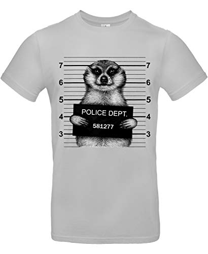smilo & bron Unisex T-Shirt, Rundhals, Medium Fit, 100% Baumwolle, Unter Verdacht Motiv Aufdruck Grau Pacific Grey L von smilo & bron