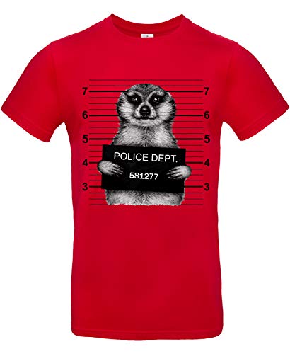 smilo & bron Unisex T-Shirt, Rundhals, Medium Fit, 100% Baumwolle, Unter Verdacht Motiv Aufdruck Rot Red 5XL von smilo & bron