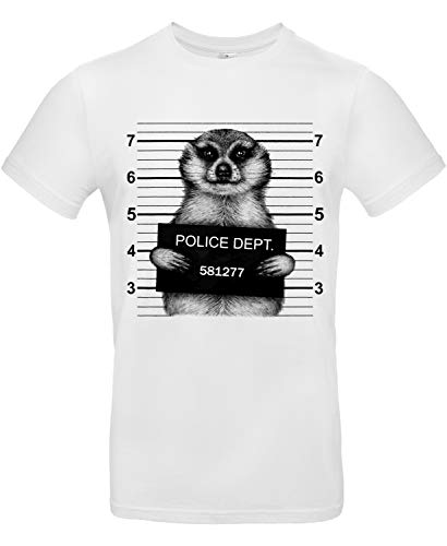 smilo & bron Unisex T-Shirt, Rundhals, Medium Fit, 100% Baumwolle, Unter Verdacht Motiv Aufdruck Weiß White 3XL von smilo & bron