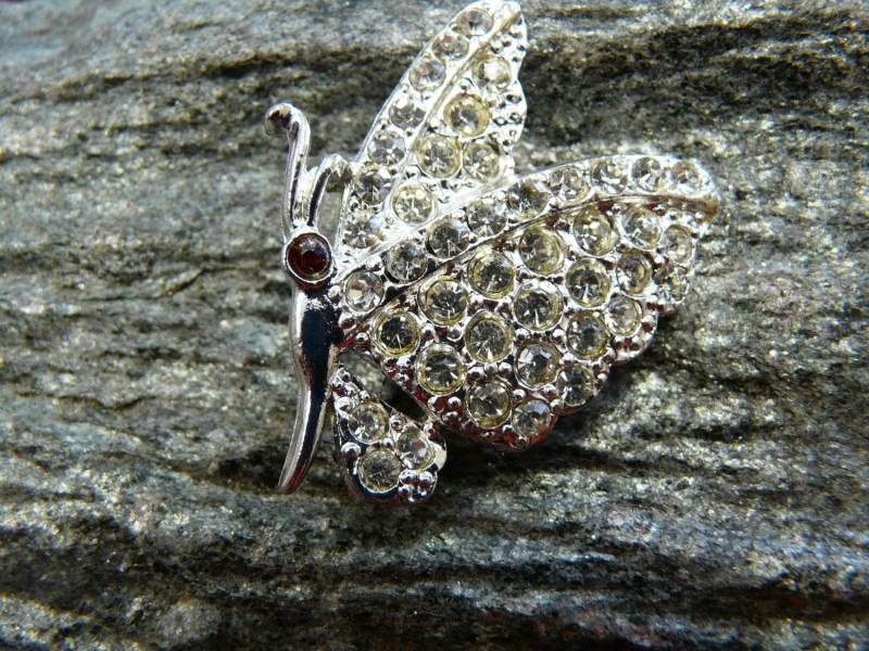 strass Schmetterling Pin von smittysvintage