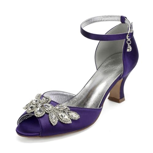 Damen Knöchelriemen Hochzeit Kleid Schuhe Mit Schnalle Peeptoe Braut Sandalen Mit Strass Knöchelriemen Partei Abschlussball Pumpen Mit Schnalle,Dark Purple,42 EU Damen Knöchelriemen Hochzeit Kleid Schuhe Mit Schnalle Peeptoe Braut Sandalen Mit Strass Knöchelriemen Partei Abschlussball Pumpen Mit Schnalle,Dark Purple,42 EU von smlekwc
