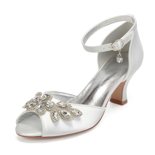 Damen Knöchelriemen Hochzeit Kleid Schuhe Mit Schnalle Peeptoe Braut Sandalen Mit Strass Knöchelriemen Partei Abschlussball Pumpen Mit Schnalle,Elfenbein,41 EU Damen Knöchelriemen Hochzeit Kleid Schuhe Mit Schnalle Peeptoe Braut Sandalen Mit Strass Knöchelriemen Partei Abschlussball Pumpen Mit Schnalle,Elfenbein,41 EU von smlekwc