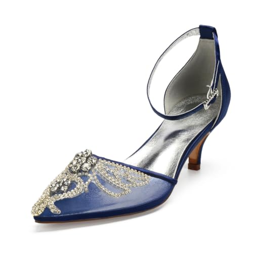 Damen Knöchelriemen Kleid Pumps Mit Perlen Spitz Zehen Hochzeitsschuhe Für Braut Mittlerer Kätzchen Absatz Abend Partei Abschlussball Schuhe,Marine,42 EU Damen Knöchelriemen Kleid Pumps Mit Perlen Spitz Zehen Hochzeitsschuhe Für Braut Mittlerer Kätzchen Absatz Abend Partei Abschlussball Schuhe,Marine,42 EU von smlekwc