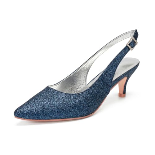 Damen Slip Auf Kleid Pumps Mit Schnalle Spitz Zehen Slingback Brautsandalen Mittlerer Kätzchen Absatz Hochzeit Partei Abschlussball Schuhe,Marine,42 EU Damen Slip Auf Kleid Pumps Mit Schnalle Spitz Zehen Slingback Brautsandalen Mittlerer Kätzchen Absatz Hochzeit Partei Abschlussball Schuhe,Marine,42 EU von smlekwc