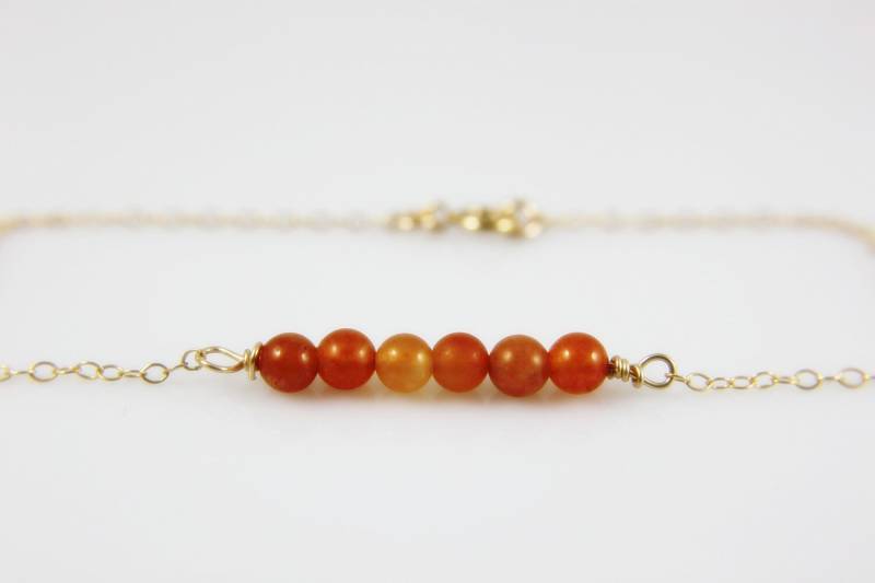 Oranges Aventurin Gold Filled Armband. Alltags Schmuck Von Smoketabby von smoketabby