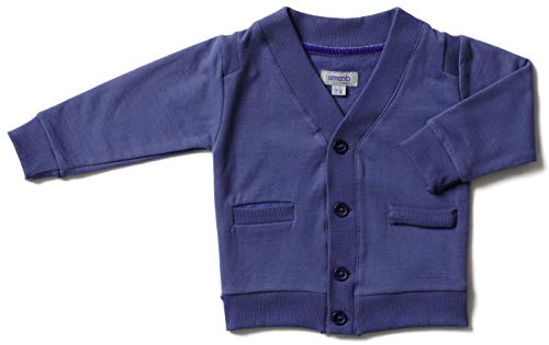 smoob bana Cardigan Baby Cardigan für Junge & Mädchen - Unisex Babybekleidung/Babygardigan für Frischlinge - 100% Baumwolle mit Knopfleiste (blau, 86) von smoob