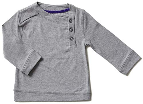 smoob greg Longsleeve Baby Langarmshirt für Junge & Mädchen - Unisex Babybekleidung für Frischlinge - 100% Baumwolle mit V-Ausschnitt (grau, 68) von smoob