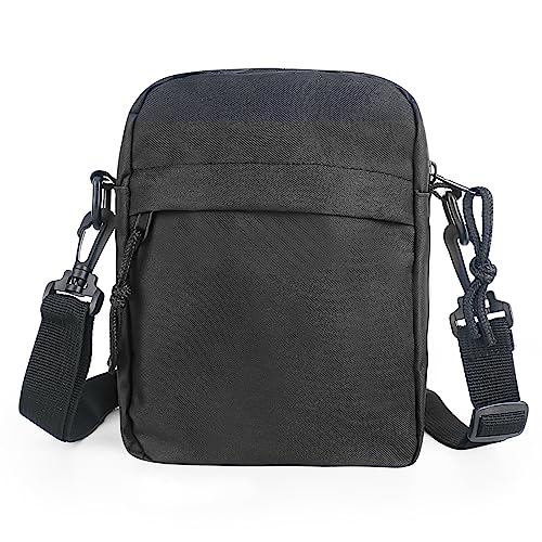 smtfcty Umhängetasche Schultertasche Messenger Bag Schultertasche für Herren Kuriertasche aus Nylon, Messenger Bag für Tägliches Leben Reise,20 cm Schwarz von smtfcty