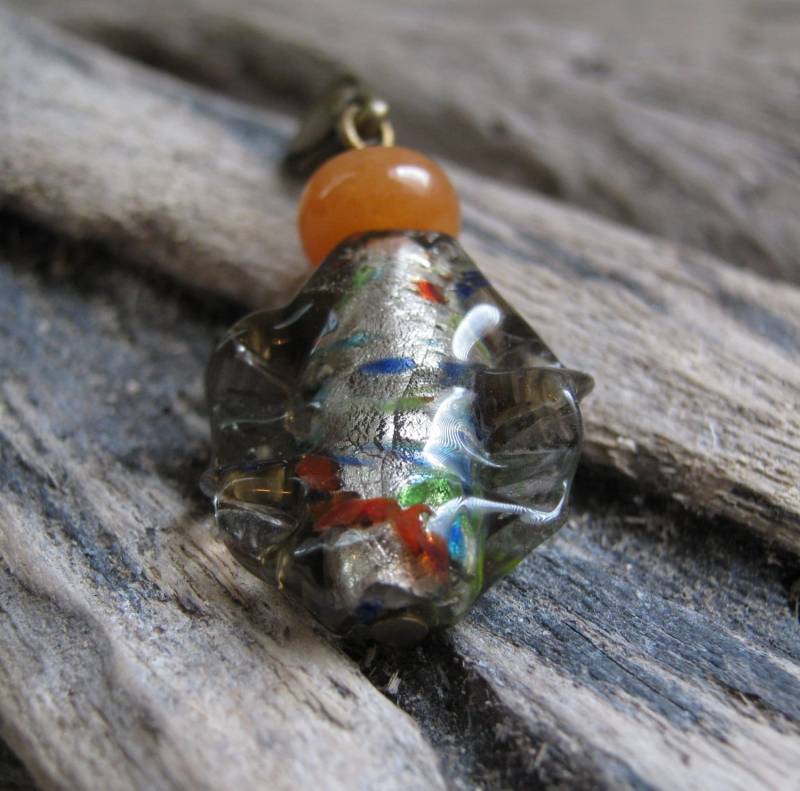 Lampwork Glas Reißverschluss Anhänger Achat Perlen Rucksack Anhänger Lampwork Glas Reißverschluss Anhänger Achat Perlen Rucksack Anhänger von smutopia