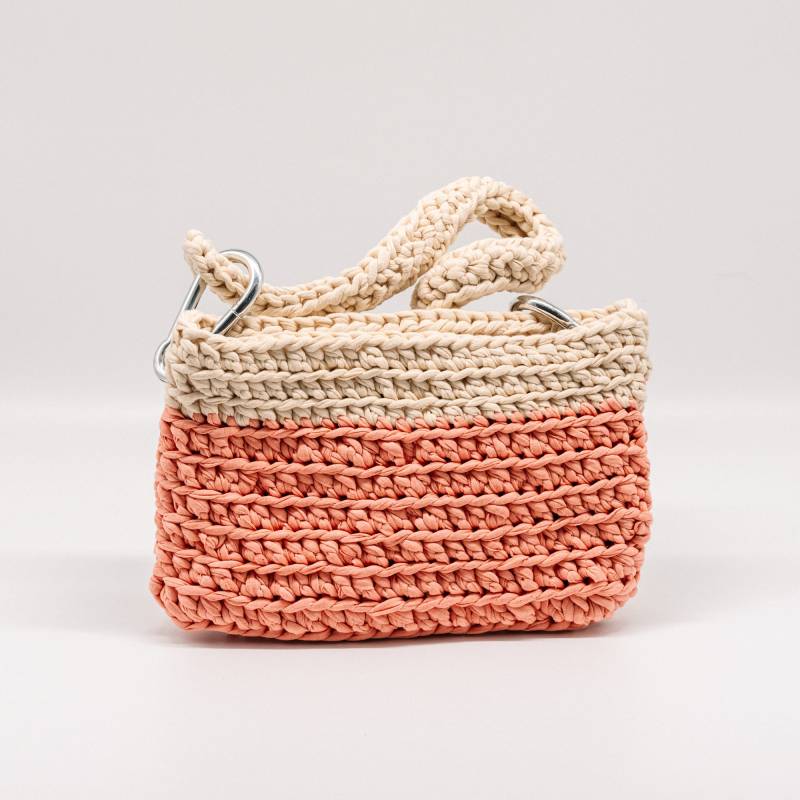 Häkeltasche "Väska' Schultertasche Beige-Lachs von smycket