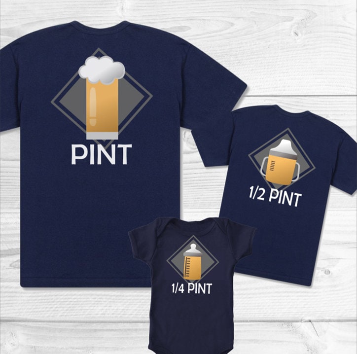Papa Und Sohn Shirts/Pint Half Quarter Ich Tops Vatertagsgeschenk Passende Kinder Bier Familie von snowypalms