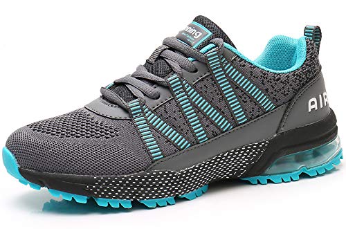 Laufschuhe Sporttrainer Männer Frauen Leichter Sneaker Stoßdämpfung rutschfeste Fitness Fitness Jogging Walking Casual Blue 45EU von snugnap