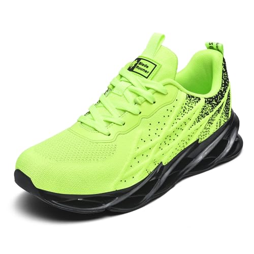 snugnap Sneaker Herren Damen Laufschuhe Sportschuhe Turnschuhe Freizeitschuhe Joggingschuhe Bequeme Fitness Running Schuhe Walkingschuhe Outdoor Straßenlaufschuhe Schwarz Weiß G33Green38 von snugnap